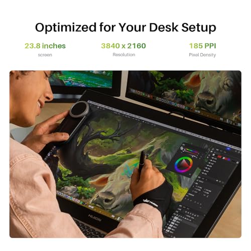 Image of HUION KAMVAS Pro 24 (Gen 3) Touch Drawing Tablet with Screen, 4K UHD Graphic Drawing Display with Dual 16384 Pen Pressure Stylus, PenTech 4.0, 99% Adobe RGB, Wireless Keydial, 23.8 Inch Monitor
