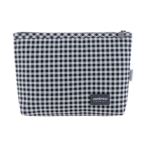 Cambrass – neceser para guardar cosas de aseo del bebé – neceser bebé con cremallera – bolso organizador para aseo - Bolsa Aseo Vichy Negro 6x28x20 cm