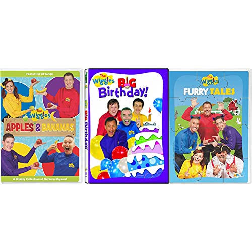Image of The Wiggles 3 Pack DVD Set: Apples And Banana's / Big Birthday / Furry Tales (3 Disc DVD - 4+ Hours Kids Music) - Anthony Field, Simon Pryce, Lachlan Gillespie, Murray Cook, Emma Watkins