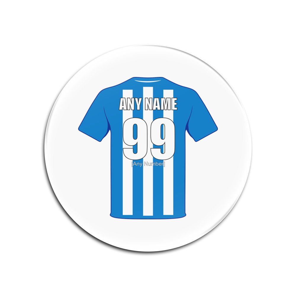 Unigift White Personalised Gift - Huddersfield Town Glass Round Coasters (Football Club Design Theme, Colour Options) - Any Name/Message On Your Unique Mat Pad - The Terriers