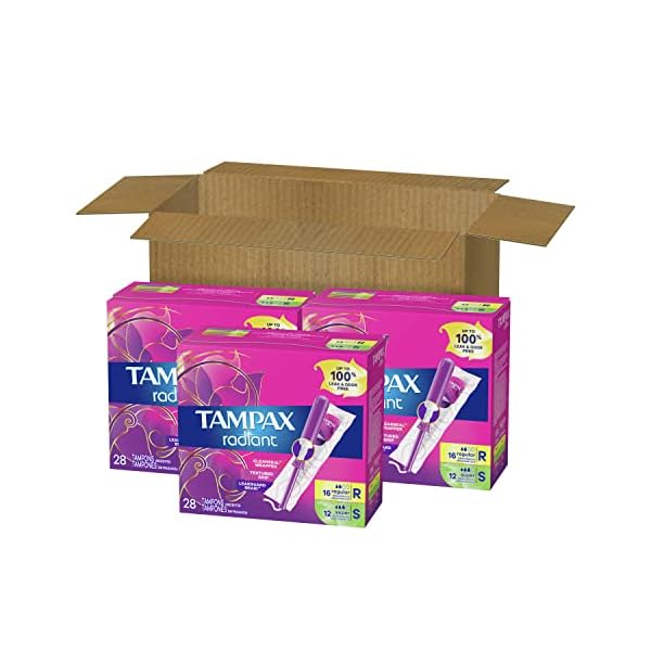 Tampax Radiant Kunststoff-Tampons, normale Saugfähigkeit, geruchlos, 28 Stück (4 Stück) (112 Stück) (Verpackung kann variieren) – Bild 9