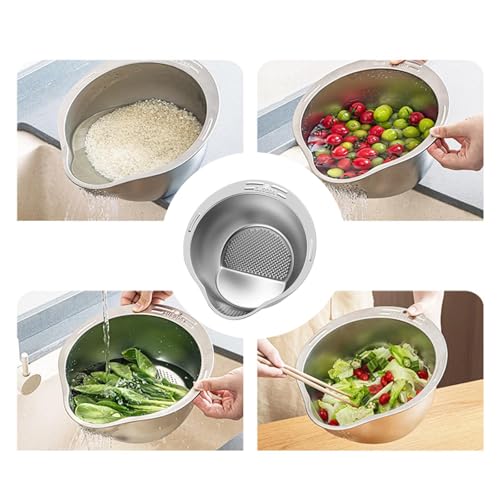 Colador de Acero Inoxidable para Arroz 7.5 x 5.5 x 3.5 in miniatura 2