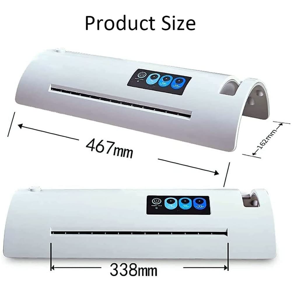 Plastificatrice automatica, plastificatrice A3 A4 plastificatrice a freddo/caldo, velocità 500 mm/min, con riscaldamento rapido di 3 minuti, scollatura con una sola chiave, per documenti, foto, carte