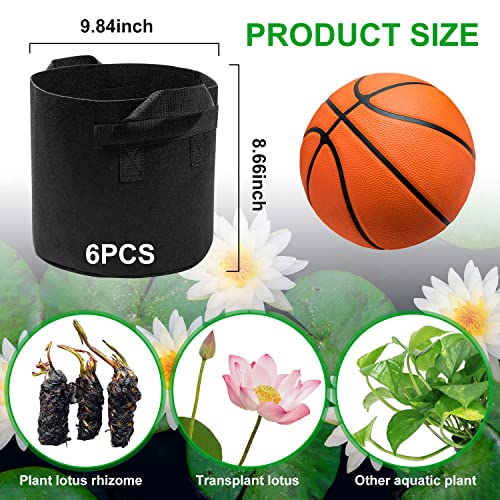 Lily Plant Pots for Pond 6Pack Aquatic Pond Planter for Pond Durabl Breathe Reusable Fabric Plant Pots for Aquatic Plants Potato - Image 4