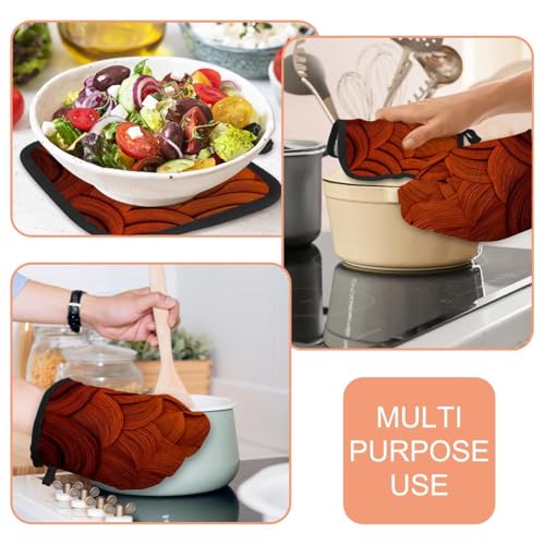 Gants de cuisine de qualité supérieure motif vague orange
