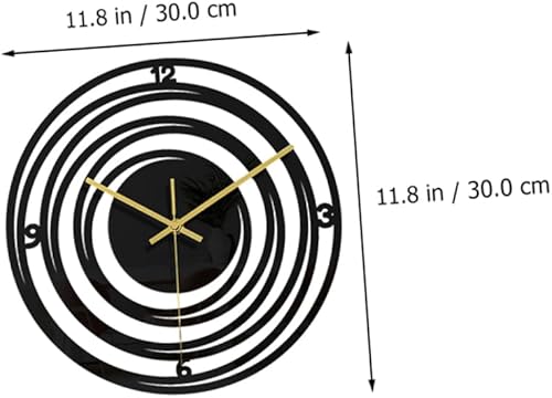 Miniatura 3 de LIFKICH Reloj de pared redondo, decoración de oficina, reloj de oficina, decoración del hogar, cuarto de bebé, reloj de pared negro, reloj de pared