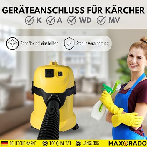 Maxorado 2,2m Staubsaugerschlauch + Handgriff für Kärcher 90121090 Nass- und Trockensauger 90121090 WD3200 WD3800 A2004 A2024 A2054 A2064 MV2 WD2 WD3 WD4 WD5 WD6 WD7 Staubsauger Schlauch