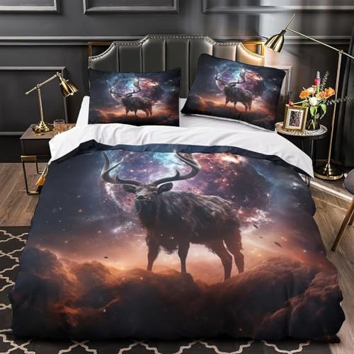 Housse de couette wapiti parure de lit 2 personnes imprimé 3D