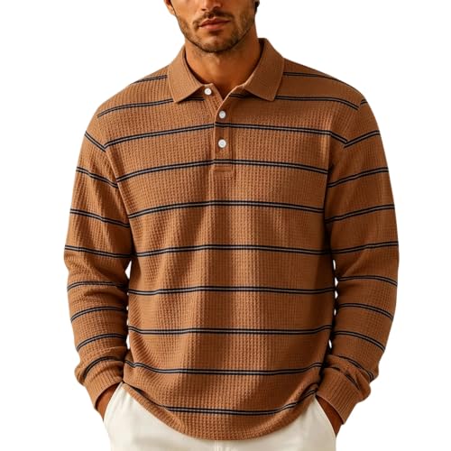 Mens Rugby Shirt Button Collared Henley Mens Polo Long Sleeve - image 1