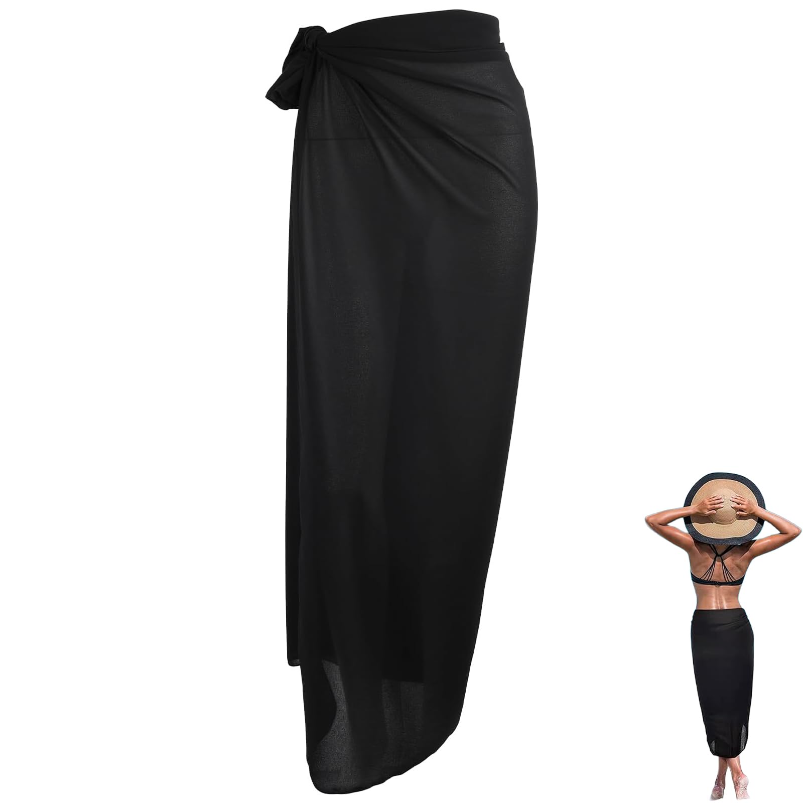 ChenyoyangfenBeach Wrap for Women Coverups Sarong Swimsuit Cover ups for Women Women Beach Wrap Bikini Cover ups for Women Beach Wrap for Women Beach Coverups Sarongs for Women Beachwear(Black)