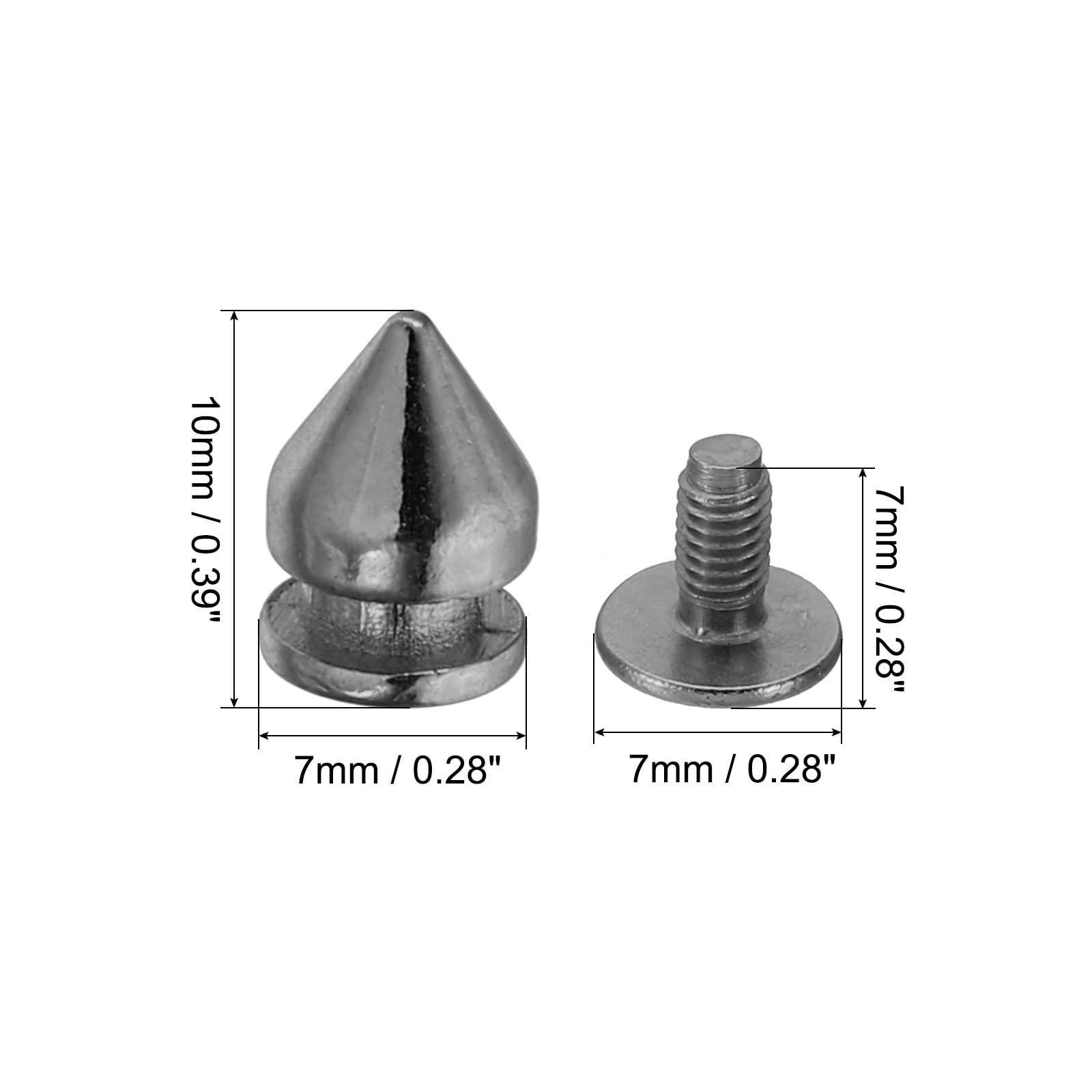 PATIKIL 10mm Studs for Clothing 20 Sets Studs and Spikes Leather Rivets Cone Spikes Metal Screws Studs for Clothing Leather Crafts Fabric Shoes Punk Bag Leathercraft - Image 2