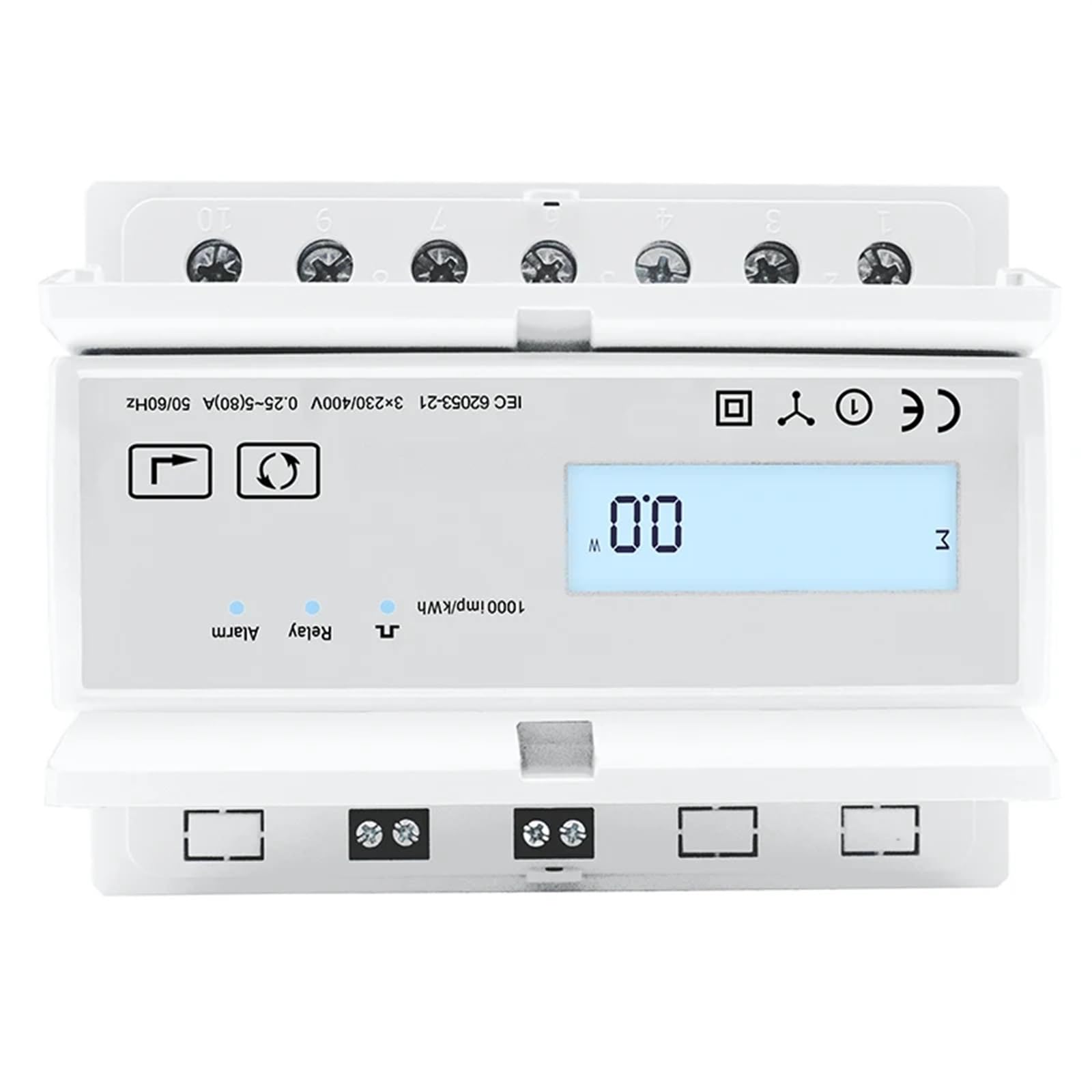 SPABOY Medidor de Consumo de Electricidad Monitor de Potencia trifásico Medidor de energía eléctrica en Carril DIN 80A KWH Modbus RS485 (Color : TAC7300)