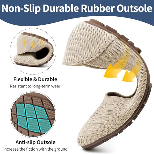 Image of Reimferce Women Comfortable Casual Flats: Lightweight & Anti-Slip for Outdoor Walking - Soft Insole & Breathable Knit for Confidence - Women 25-45
