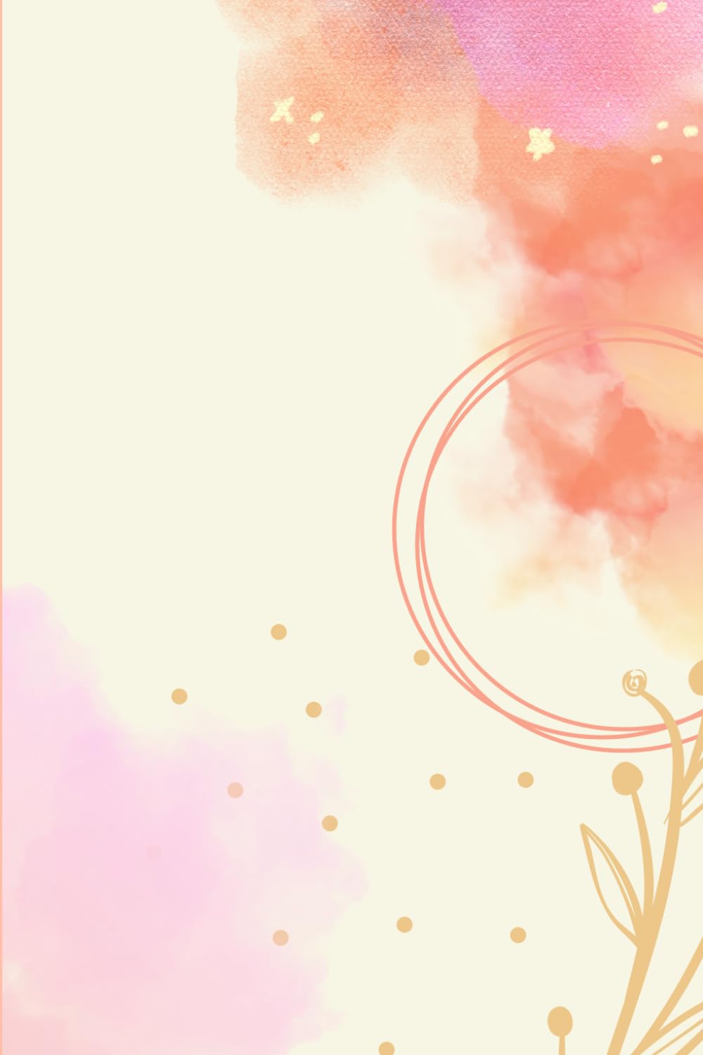 Blissful Charm: A Chic 6x9 Journal Notebook: Elevate Your Writing Experience with Elegant Pink Watercolor and Gold Accents