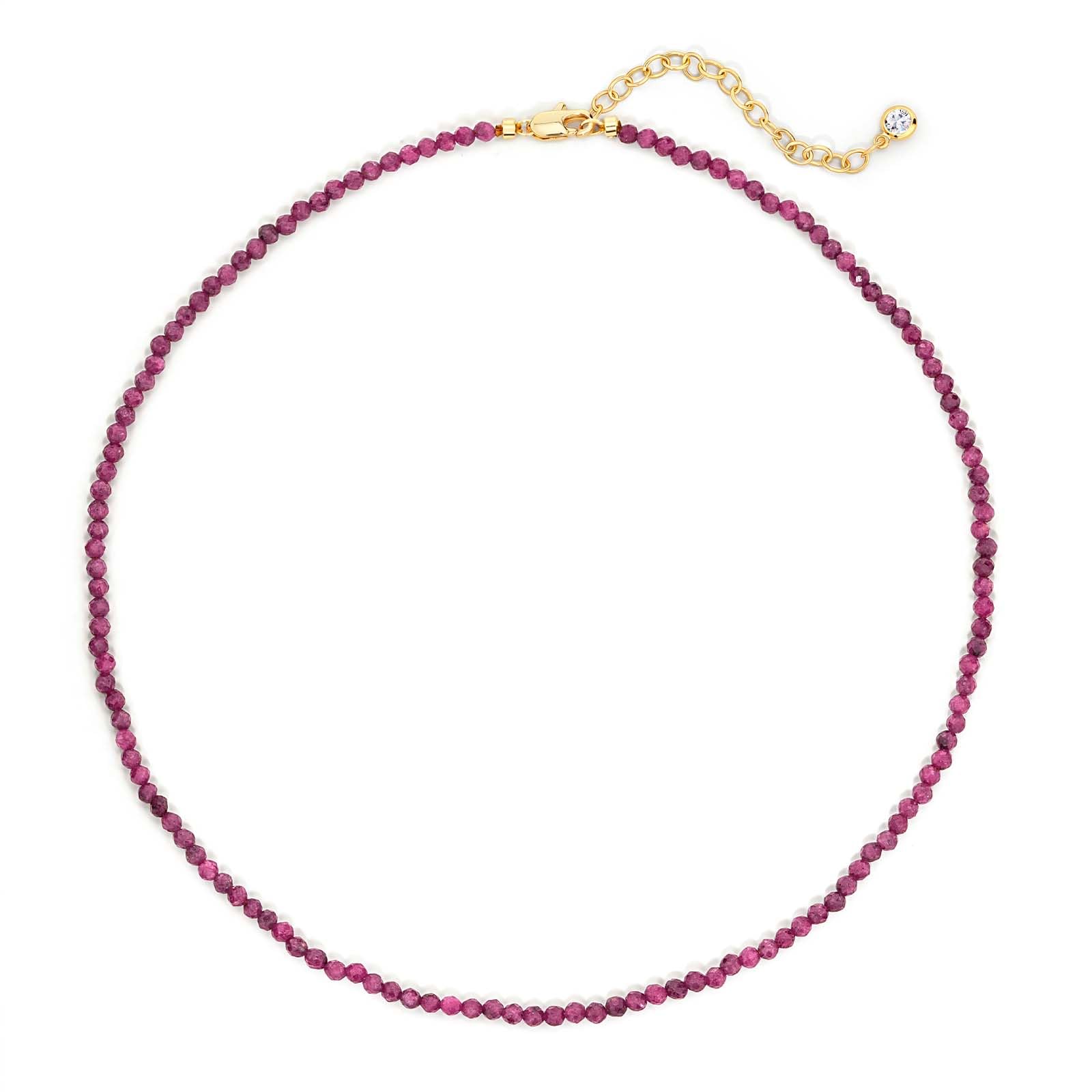 MEVECCO Gold Choker Necklace for Women 18K Gold Plated Handmade Stone Crystal Beaded Summer Necklace Jewelry Gifts For Her