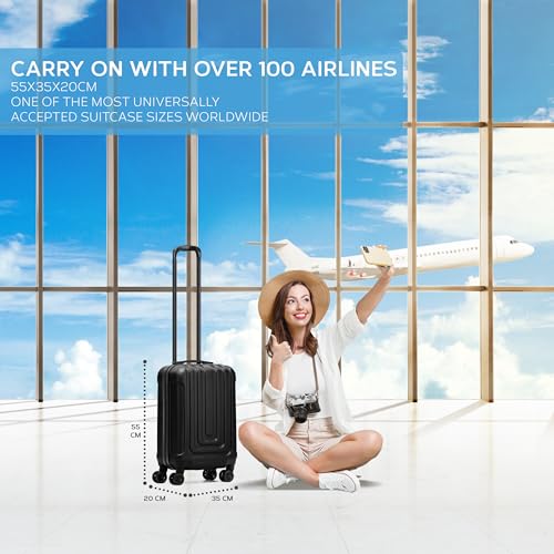 Flight Knight Premium Hard Shell Lightweight Cabin Suitcase - 8 Spinner Wheels - Built-in TSA Lock & USB Port - Luggage Approved for Over 100 Airlines Including easyJet, Ryanair & Jet2-55x35x20cm - Image 3