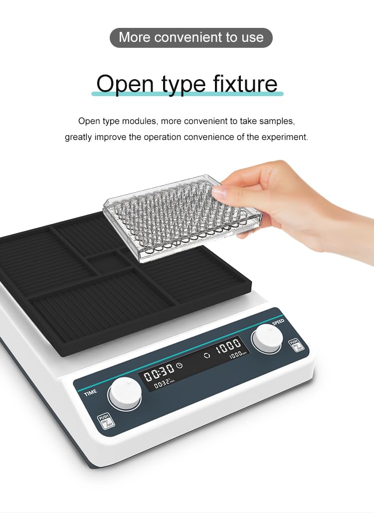 Microplate Shaker Oscillator for Tissue Culture Plate*4 with Brushless Motor RPM Range 500 to 1200rpm RPM Increment 10rpm Digital Display