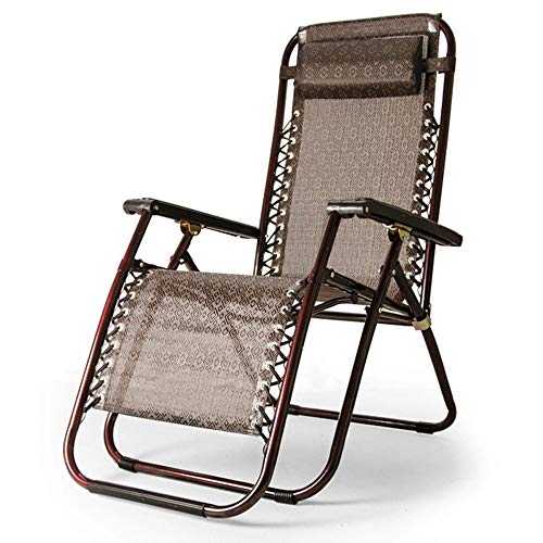 ZHOUYANG Best Choice Products Set Of 1 Adjustable Zero Gravity Lounge Chair Recliners For Patio, Pool/Cup Holders - Brown
