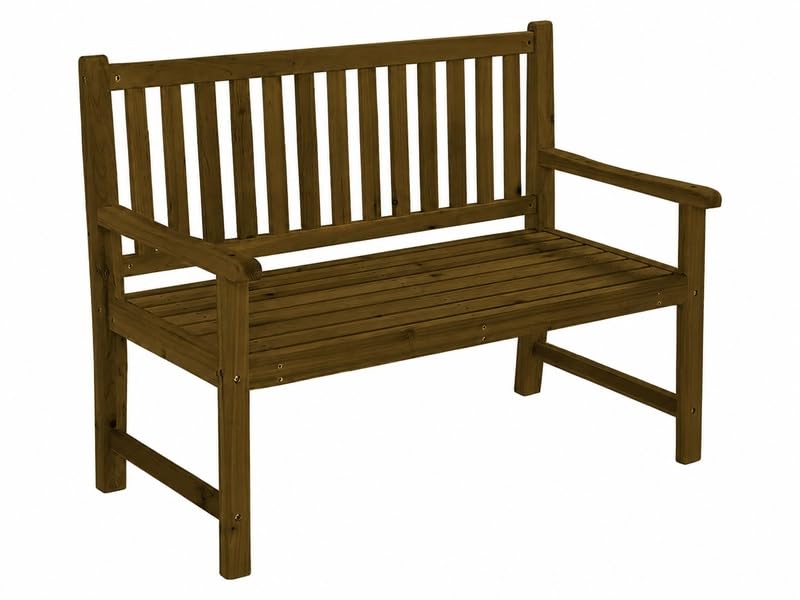 The Workplace Depot 2-Seater Wooden Outdoor Bench – Durable Cedar Wood, 224 kg Capacity – Ideal for Gardens, Patios & Commercial Use (Wooden - Dark Brown) — image 1