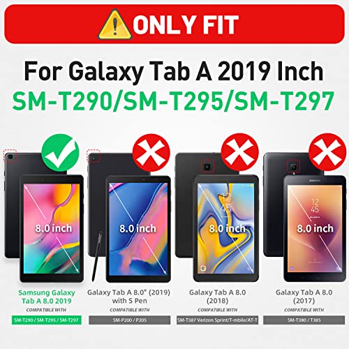 Hxcaseac Sm-T290/Sm-T295/Sm-T297 Galaxy Tab A Case 2019 (8.0 Inch) With Kickstand, Full Body Duty Case Shockproof Protective Cover, Built-In Screen Protector For Galaxy Tab A 2019 8.0,Yellow Green #TOP1