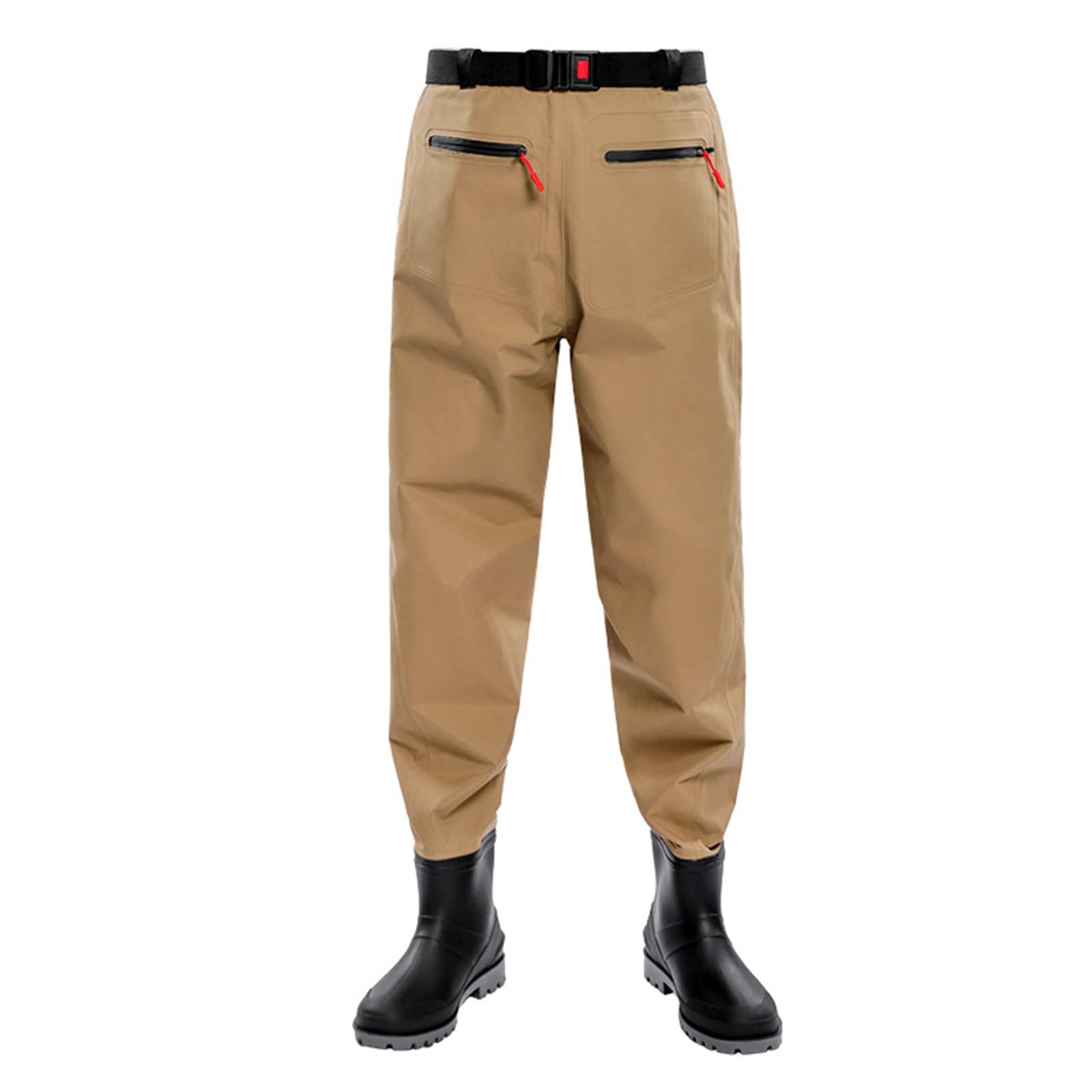 Breathable Waist Waders Bootfoot, Waders For Men - Lightweight Fishing Wading Boots With Pockets Waterproof Over Knee Fishing Trousers Breathable Fishing Waders Pants With Boots For Hunting