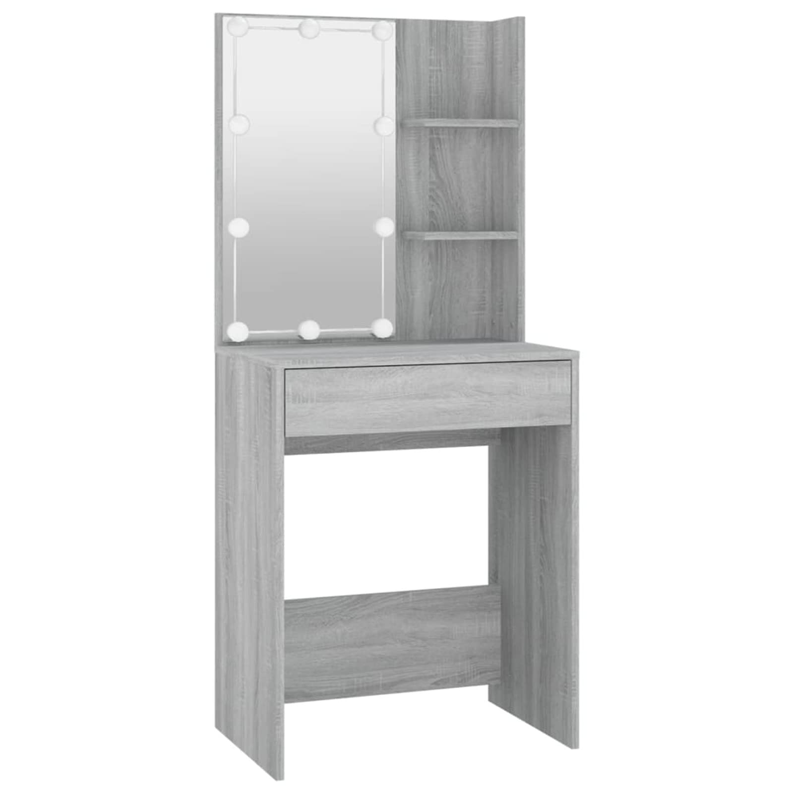 LAPOOH Schminktisch Schminken Tisch, Frisiertisch, Kosmetiktisch, Schminkkommode, Schmink Tisch, Make Up Tisch, Grau Sonoma 60x40x140 cm
