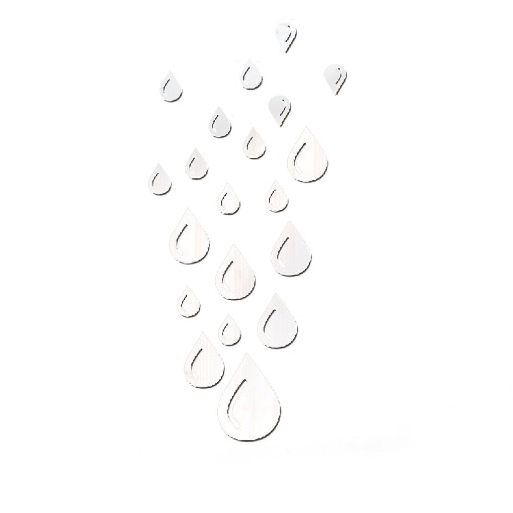 WOVEBIUS 20pcs DIY Removable 3D Water Drop Mirror Decal Vinyl Art Wall Sticker Home Decor