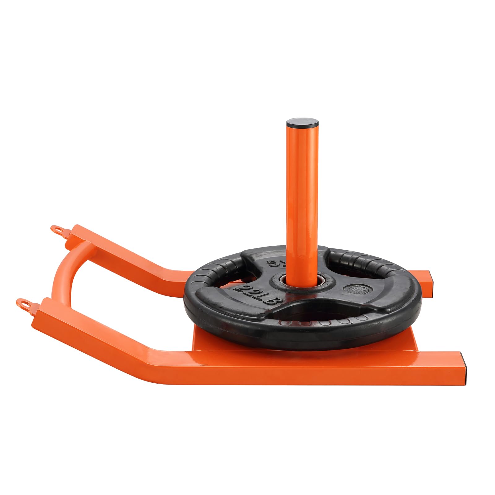 VEVOR Traineau de Puissance Traction, Luge de Force pour Fitness, Équipement d'Entraînement en Acier pour Exercices Athlétiques et Amélioration de la Vitesse, pour Plaque de Poids 2,5-5 cm, Orange
