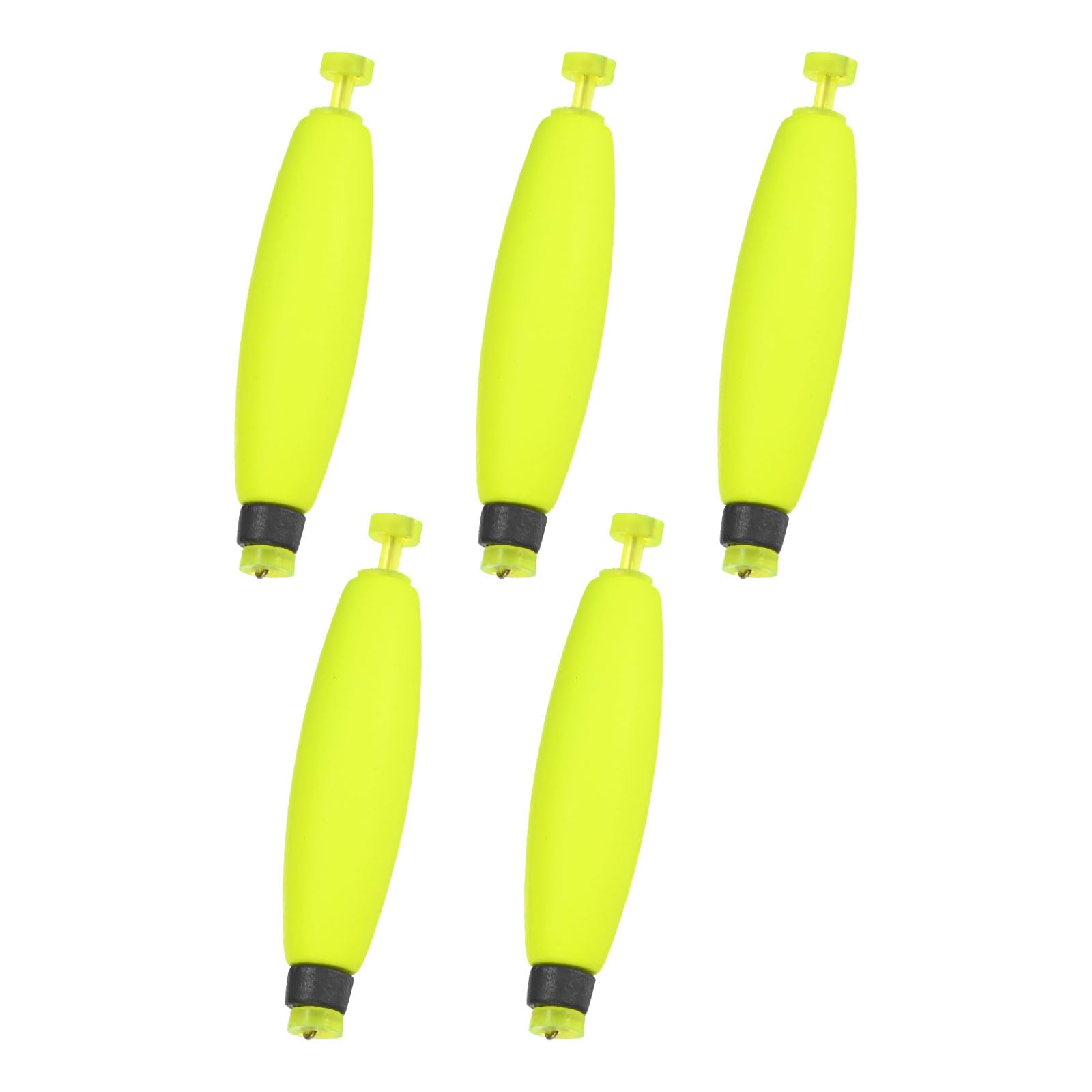 M METERXITY 5-Pack Fishing Bobbers Floats, 77mm EVA Foam Weighted Bobbers for Crappie/Bluegill/Trout Bass/Catfish, Clip-on Floats Slip Corks Floaters Strong Buoys [Yellow]
