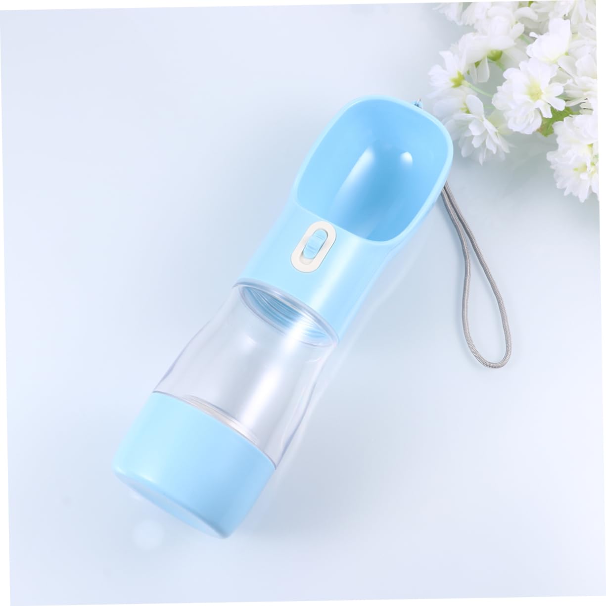Borraccia per Cani Multifunzione Anti-Perdita, Acqua e Cibo 258/200ml | Bottiglia da Viaggio per Cani, Apertura una Mano, Pc+ABS, per Gatti, Passeggiate e Uscite