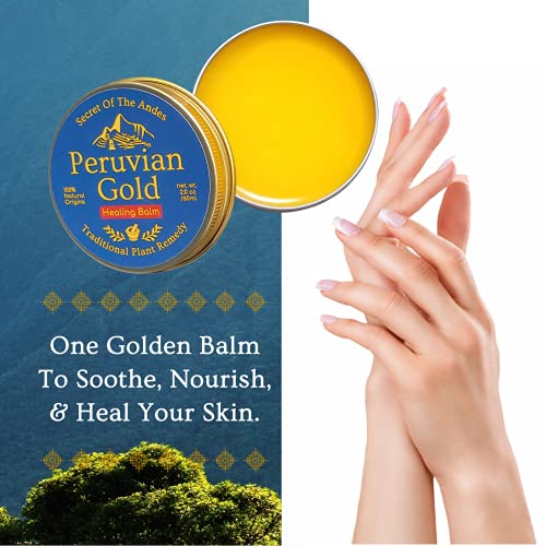 Peruvian Gold | All Purpose Healing Balm | Scars, Eczema, Facial Moisturizer Cream, Dry Skin, Hair, Sun Burns | All Organic, Fair Trade Ingredients (4 Fl Oz) Sustainably Sourced Ingredients #TOP4