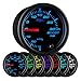 GlowShift Black 7 Color 30 PSI Boost / Vacuum Gauge