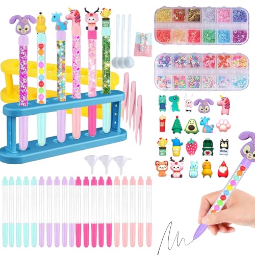 20 peças Laboratório de canetas marcadores, Fábrica de canetas personalizadas com 60+ acessórios, artesanato para crianças, 6 anos, brinquedos e presentes para meninas 5 6 7 8 9 10 Anos