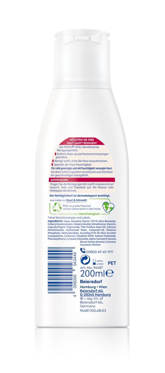 NIVEA Vital Mleczko oczyszczające do skóry dojrzałej, 200ml
