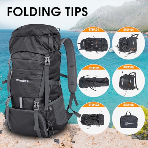 Mochila liviana deportiva portátil para senderismo 32L verde miniatura 6