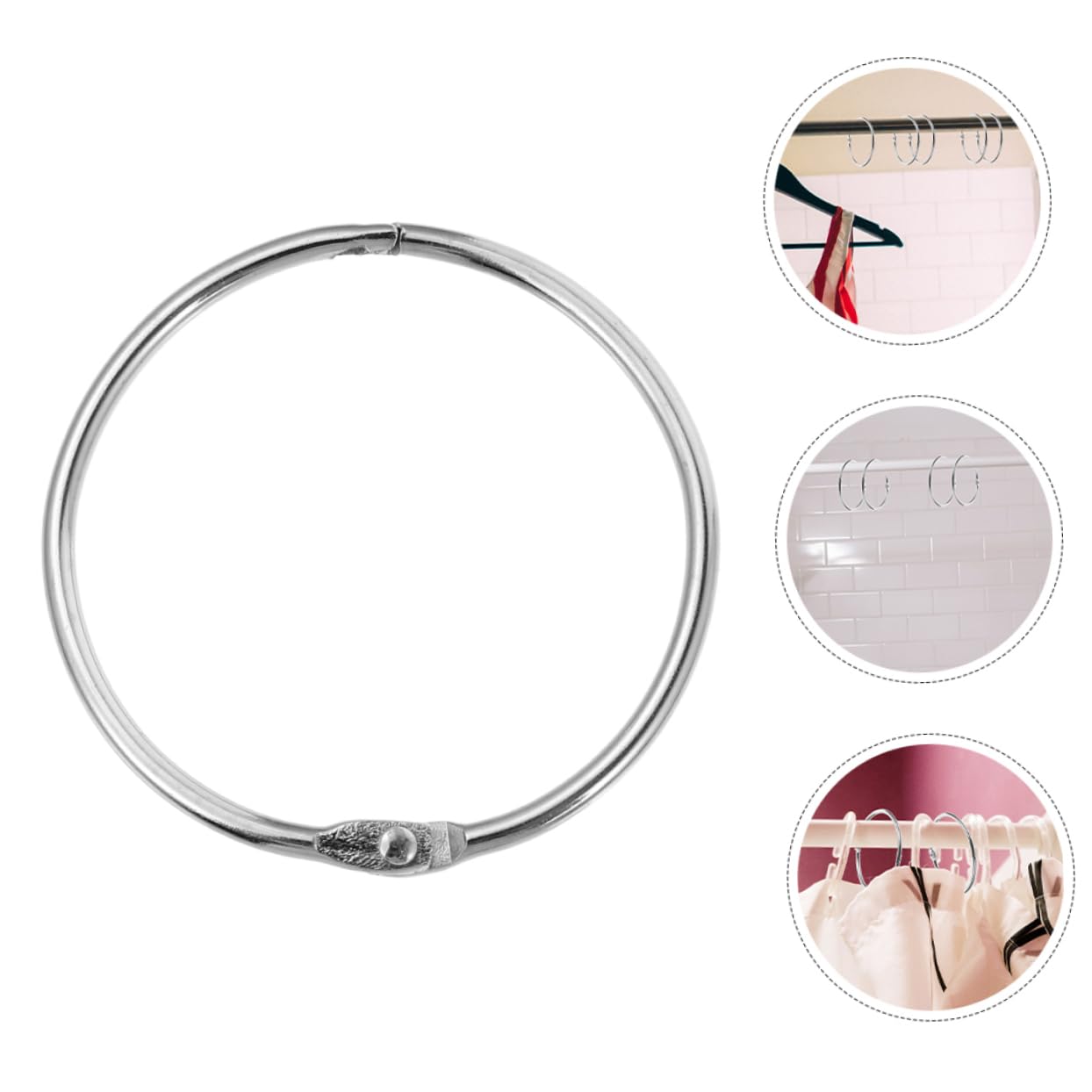 Alipis 5 Set di Ganci per Tende da Doccia Rotondi per Asta Doccia Ganci Decorativi per Tende da Doccia 30 Pezzi * 5