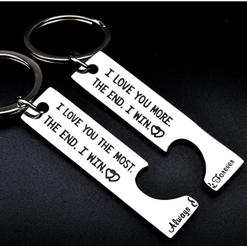 Couples Gifts for Girlfriend Boyfriend I Love You Gifts for Husband Wife Anniversary Birthday Christmas Gifts Matching Keyrings 2 Pcs