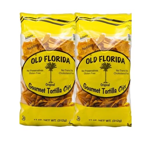 Old Florida Gourmet Original Tortilla Chips, 11 OZ - Pack of TWO (2) - Original Thin & Crispy Non-GMO Recipe
