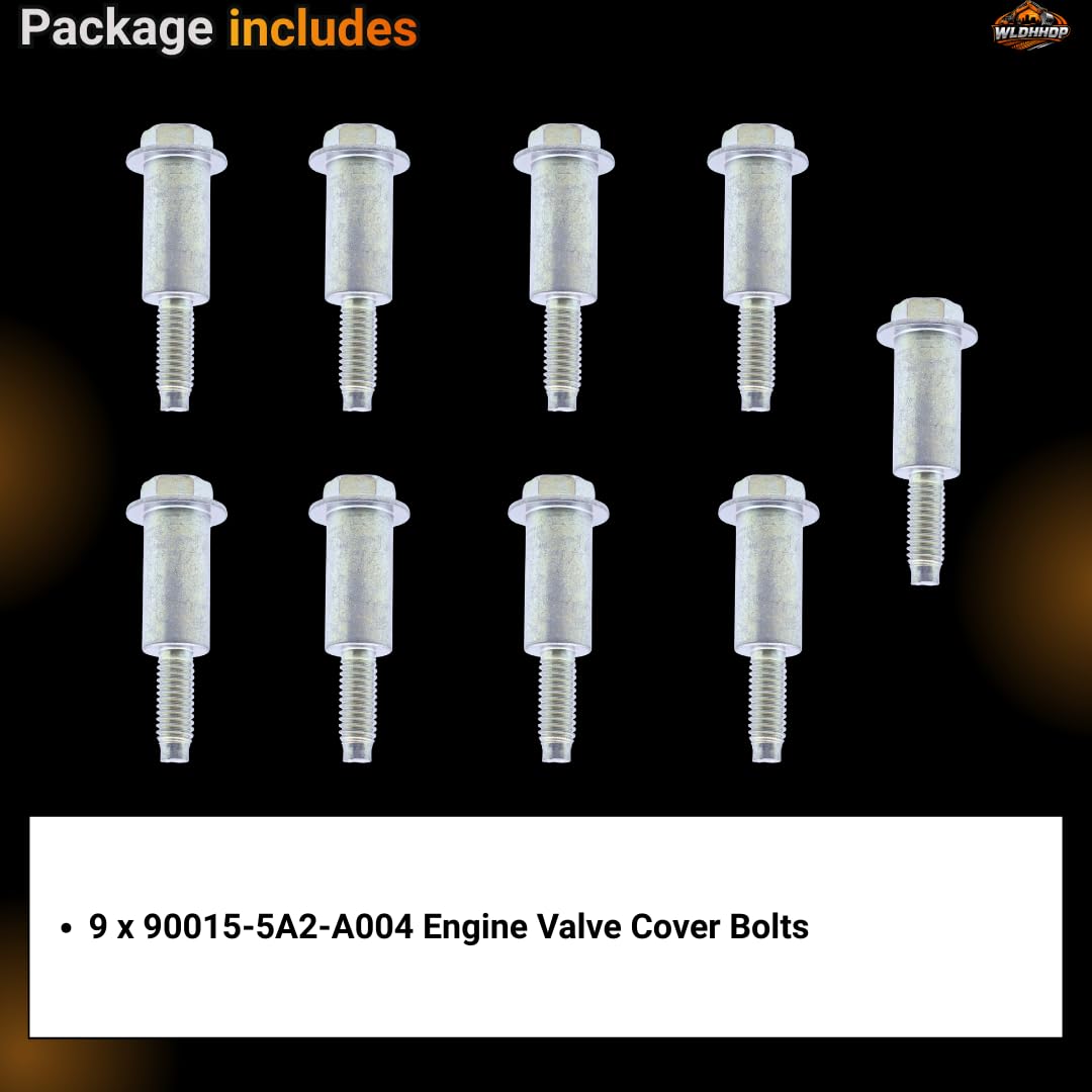9PCS 90015-5A2-A00 Head Cover Bolts Compatible with Honda Accord 2013 2014 2015 2016 2017 CR-V 2015-2019 for Acura TLX 2015-2020 ILX 2016 2017 2018 2019 2020 2021