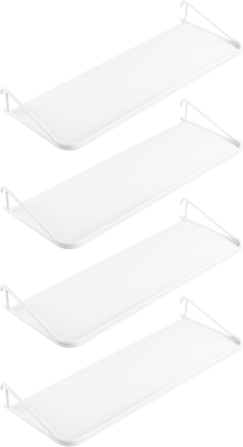 Set of 4 x SKADIS White Hanging Display Shelves for SKADIS Pegboard, 32 x 11 cm