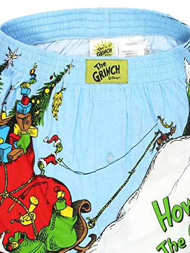Dr. Seuss The Grinch Holiday Men's Button Fly Boxer Lounge Shorts3