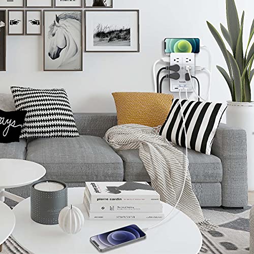 Outlet Extender Surge Protector Nikleb, Multi Plug Outlet With Usb Ports Total 3.1A, Usb Wall Charger Multiports With C Adapter, Usb&Outlet Splitter Heavy Duty, Wall Plug Extender For Gaming Stuff #TOP2