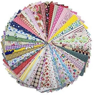 100 Pieces 6'' x 6''100% Printed Cotton Quilting Fabric Patchwork Precut Fabric Quilt Squares DIY Sewing Quarter Bundle Fabric for DIY Craft Embellishment Sewing Scrapbooking Quilting