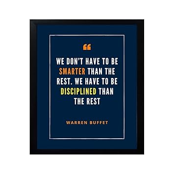 Hola Homes! Motivational Quote Wall Frame with Poster, Stock Market Quote Poster, Warren Buffet Quotes, Wall Frame for Office / Living Room, Home Decor, Wall Decor Size - 8 x 10 Inch,Blue, Engineered Wood
