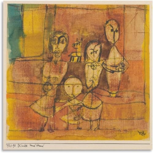 Art mural abstrait Paul Klee reproduction sur toile haut de gamme 60x60cm