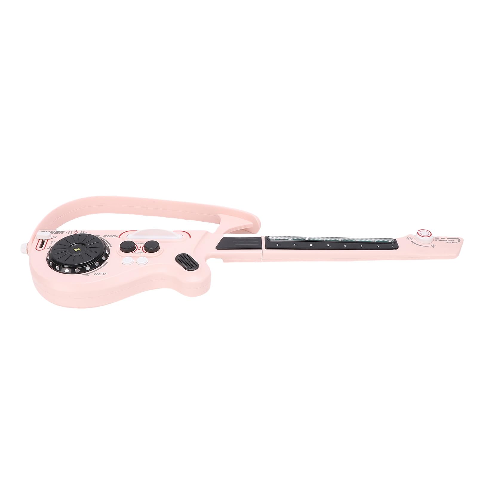 Chitarra Elettrica per Bambini, Chitarra Intelligente Senza Corde per Bambini, Chitarre Portatili per Strumento Musicale Giocattolo con Luci LED per Giradischi DJ, Dai 3 Anni in su (PINK)