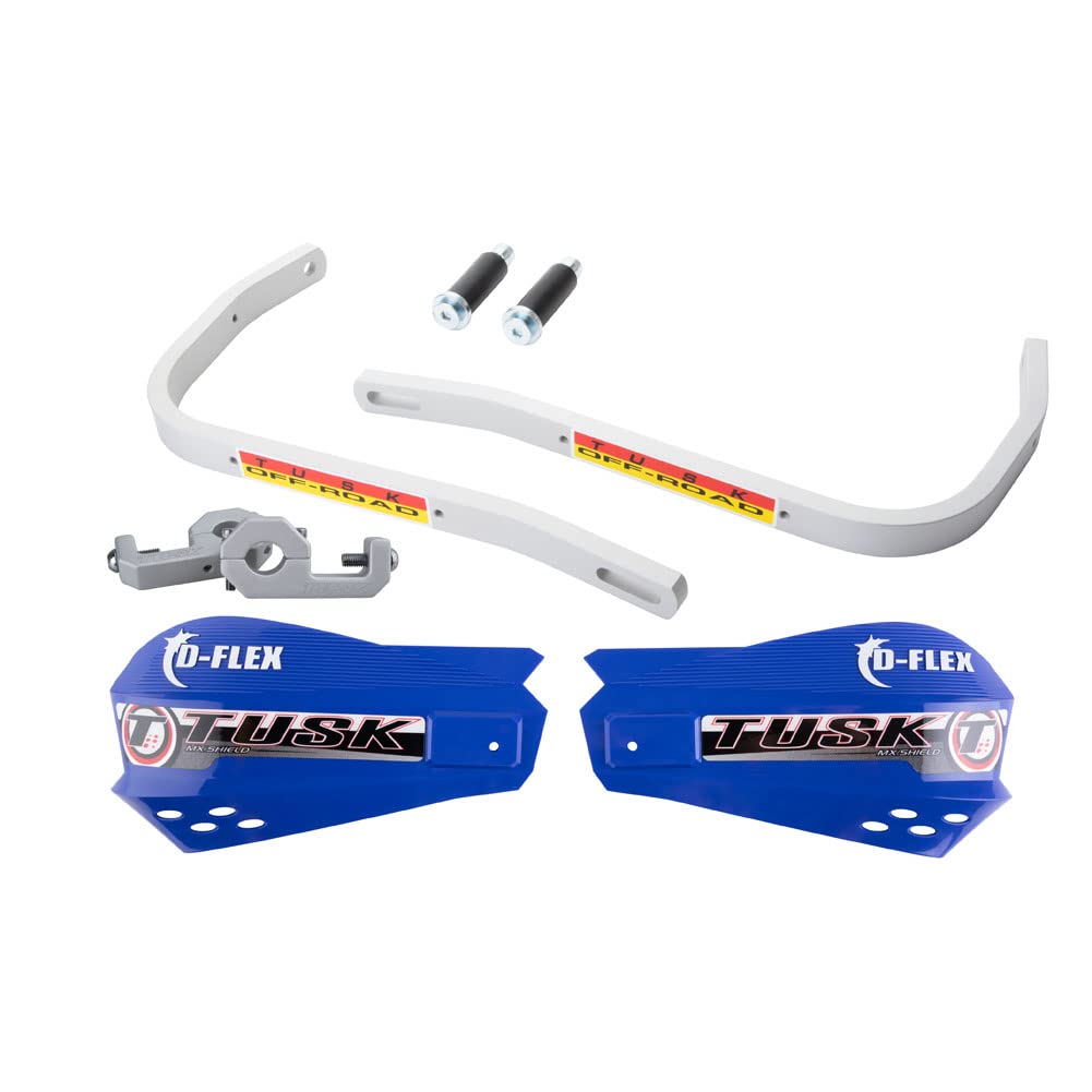 Tusk D-Flex Handguards with MX Shields Blue 7/8" Bar Mounts