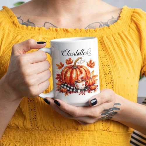 Taza personalizada otoño 11oz cerámica blanca miniatura 6