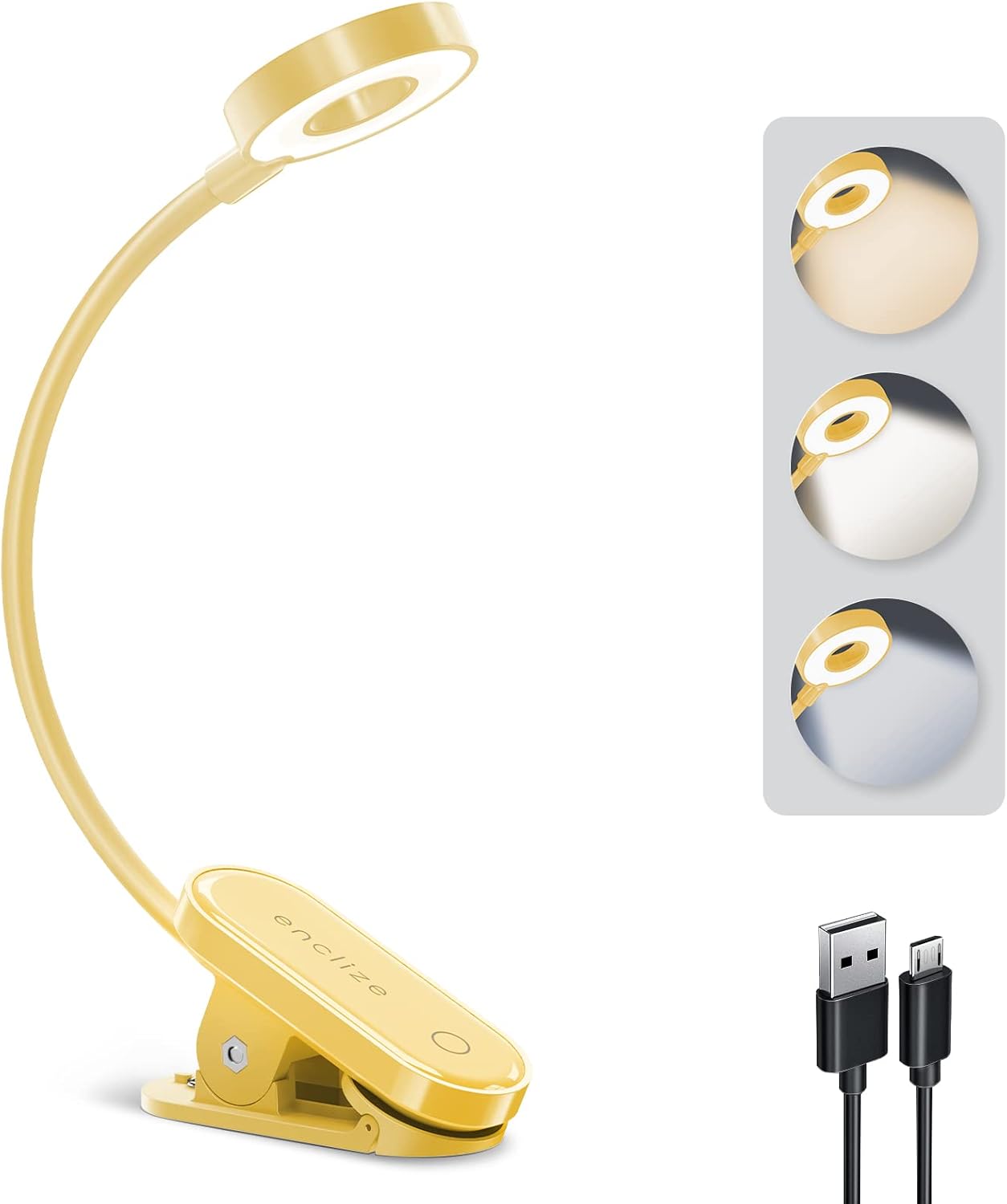 enclize Book Light for Reading in Bed,Rechargeable LED Reading Light