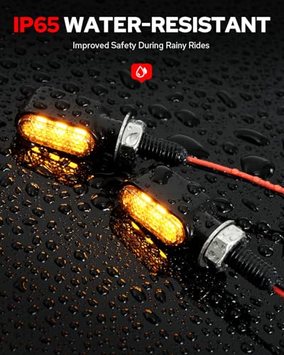 Image of Benlari 2Pcs Motorcycle Mini Led Turn Signals with Running Lights, Front & Rear Turn Signal Brake Light 12V Fit for Harley Honda Suziki Yamaha Kawasaki (Clear)